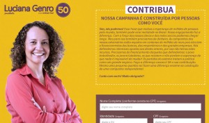 Plataforma de doação (acesse http://contribuir.lucianagenro.com.br/)
