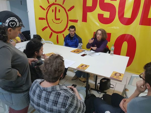 Integrantes do coletivo Mobicidade dialogaram com a candidata | Foto: Alvaro Andrade/PSOL