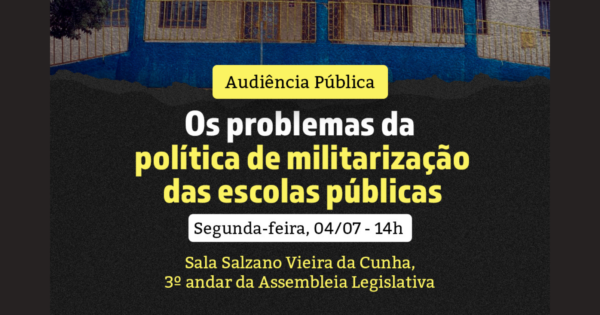 Audiência da Comissão de Educação debaterá militarização das escolas públicas no RS