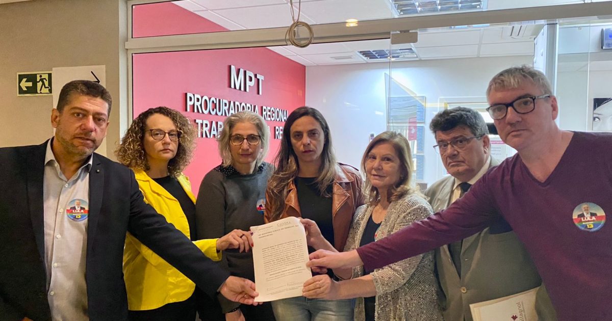 Denúncias foram entregues ao MPT e ao MPE por Luciana Genro, Fernanda Melchionna e representantes da Frente Brasil da Esperança.