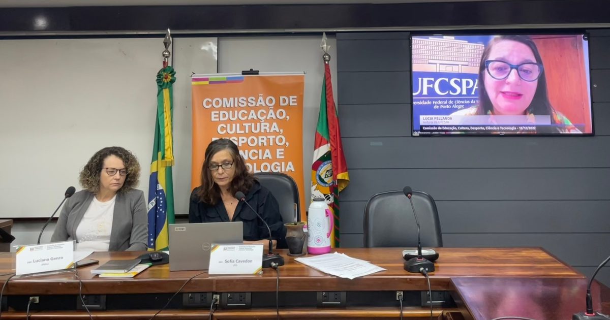 Reitora Lúcia Pellanda participou da Comissão de Educação abordando os cortes nas universidades gaúchas.