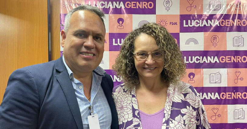 Luciana Genro recebeu Claudiomir em seu gabinete.