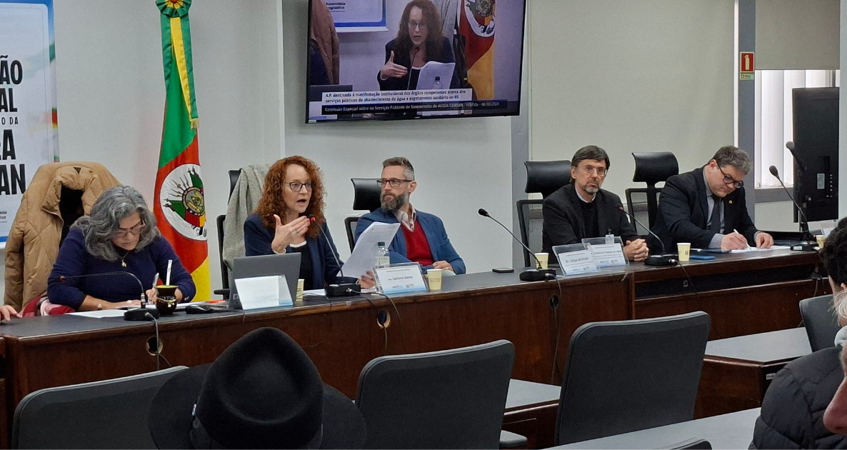 Luciana Genro durante audiência pública da Comissão Especial de Fiscalização da AegeaCorsan